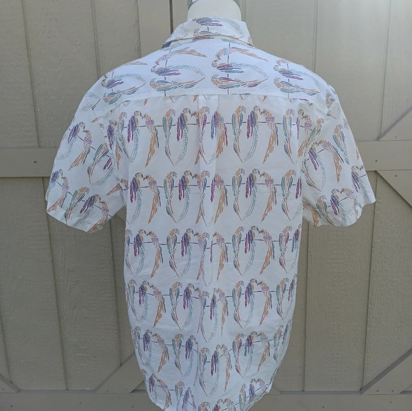 Tommy Bahama Hawaiian Camp Shirt Size Medium Short Sleeve Parrot Multicolor - Picture 3 of 6